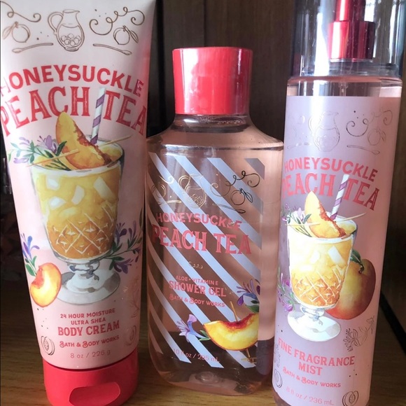 NEW BBW Honeysuckle Peach Tea 3-pc